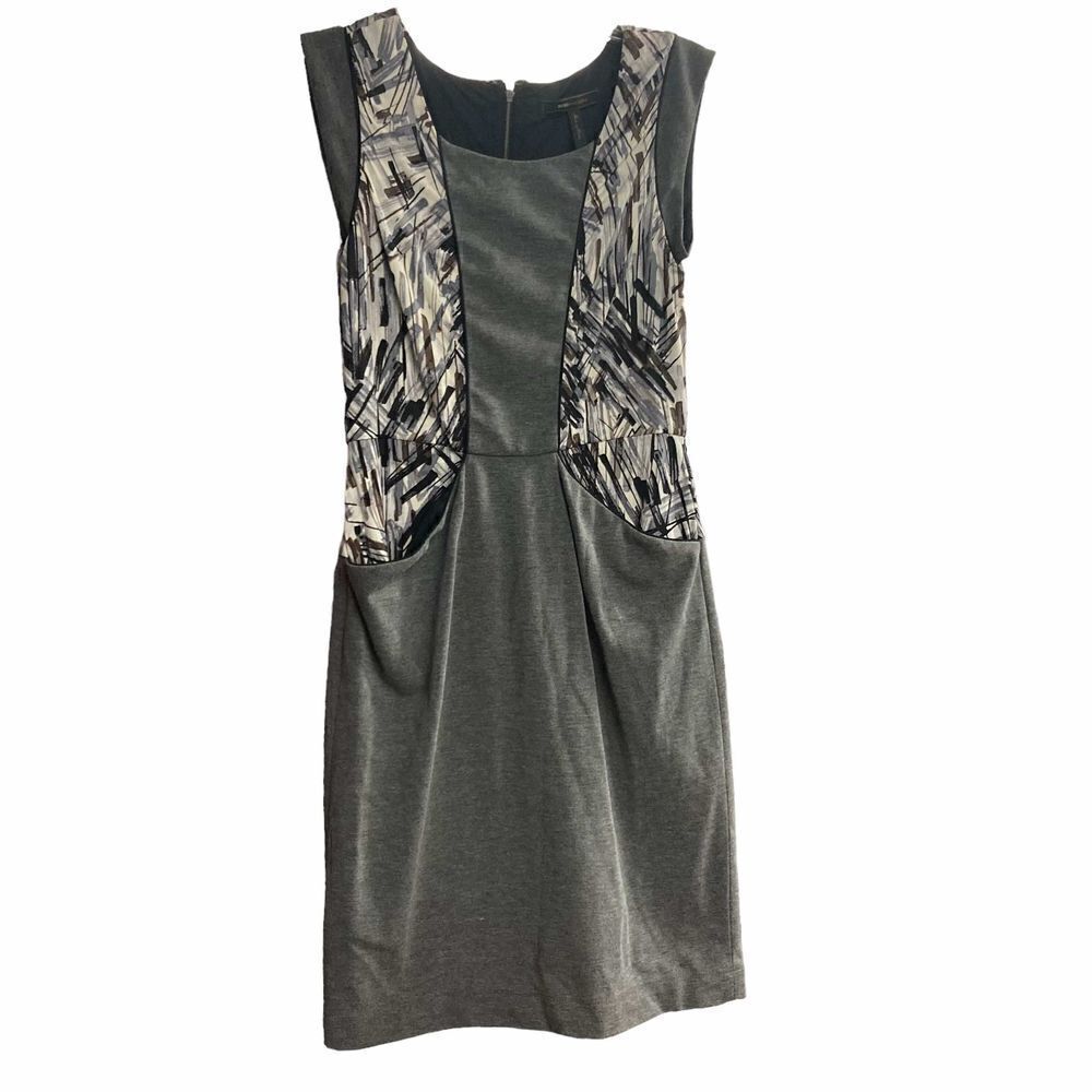 BCBG‎ MAXAZRIA Women’s Small Sleeveless Gray Black & White Bodycon Dress